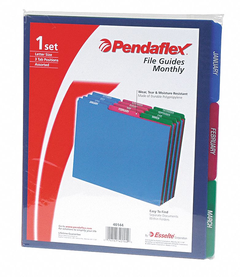 PENDAFLEX Binder Divider with 12 Preprinted Tabs, Multicolor Jan to Dec