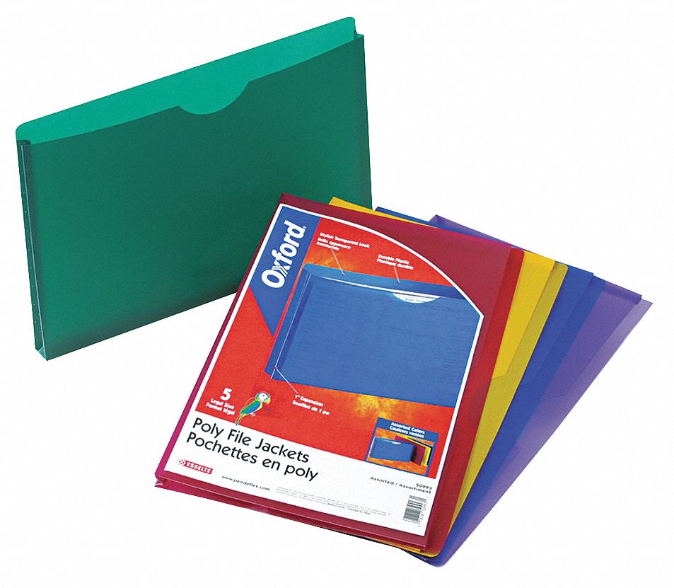 23K663 - Expand File Jacket Assorted Poly PK5