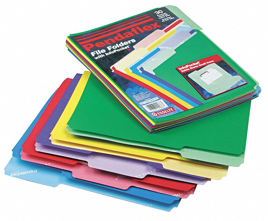 Letter Size File Folders, 1/3 Tab Cut, 8 1/2 in Height, 11 in Width