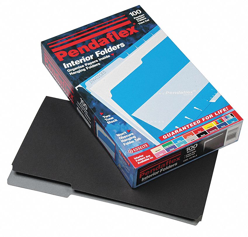 Legal Size File Folders, 1/3 Tab Cut, 8 1/2 in Height, 14 in Width