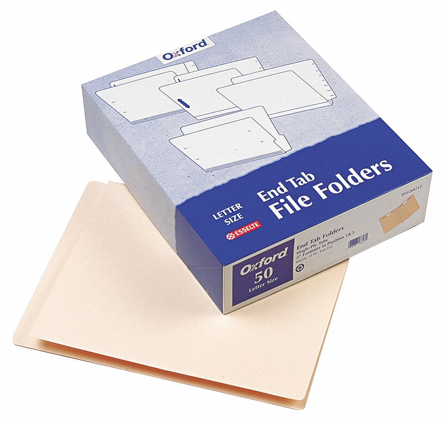 Letter Size File Folders, Straight Tab Cut, 8 1/2 in Height, 11 in ...