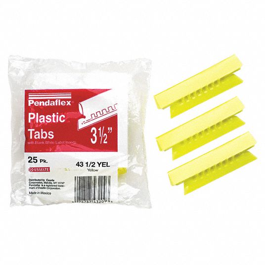 PENDAFLEX, Blank, Transparent Yellow, Hanging Folder Plastic Tabs
