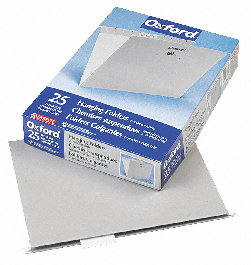 PENDAFLEX Hanging File Folders, Gray, PK25 23K757PFX81604 Grainger