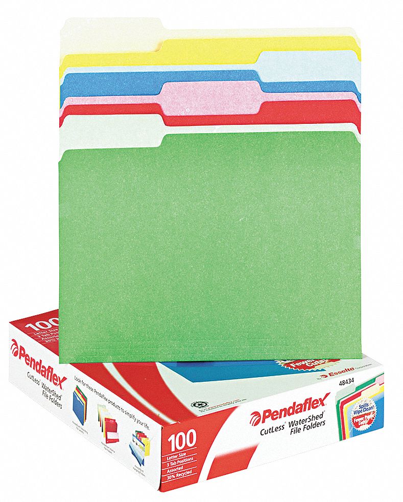 PENDAFLEX, Letter, 1/3, File Folders 23K771PFX48434 Grainger