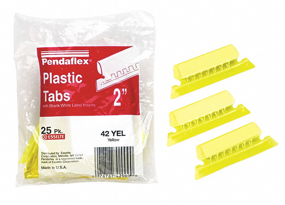23K781 - Hanging Folder Tab Yellow Plastic PK25