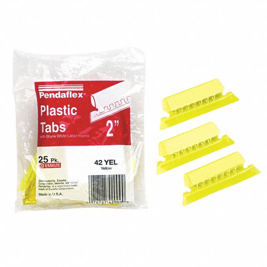 PENDAFLEX, Blank, Transparent Yellow, Hanging Folder Plastic Tabs