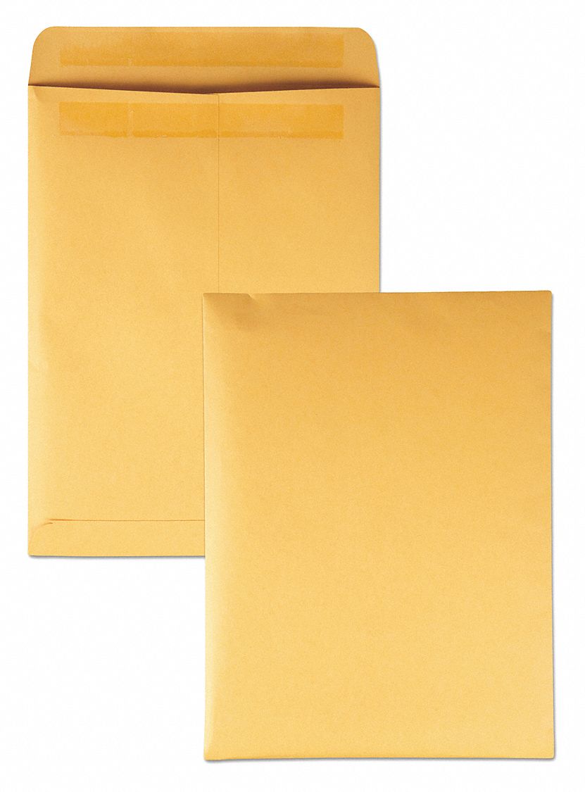 Catalog Envelopes: #10-1/2 Envelope Size, Kraft, Top, Brown, 250 PK