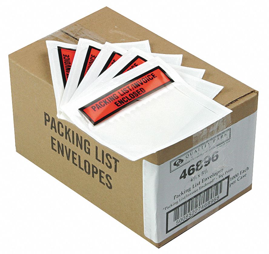 Packing List Envelopes,  Orange,  PK1000