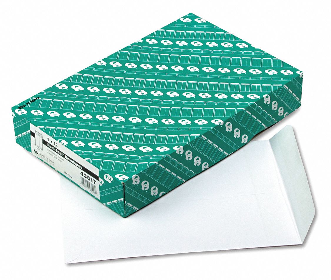 Catalog Envelopes: #10-1/2 Envelope Size, Paper, Top, White, 100 PK