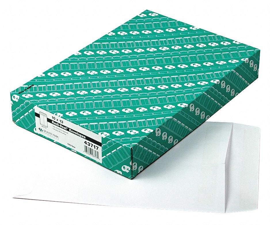 Catalog Envelopes: #13-1/2 Envelope Size, Paper, Top, White, 100 PK