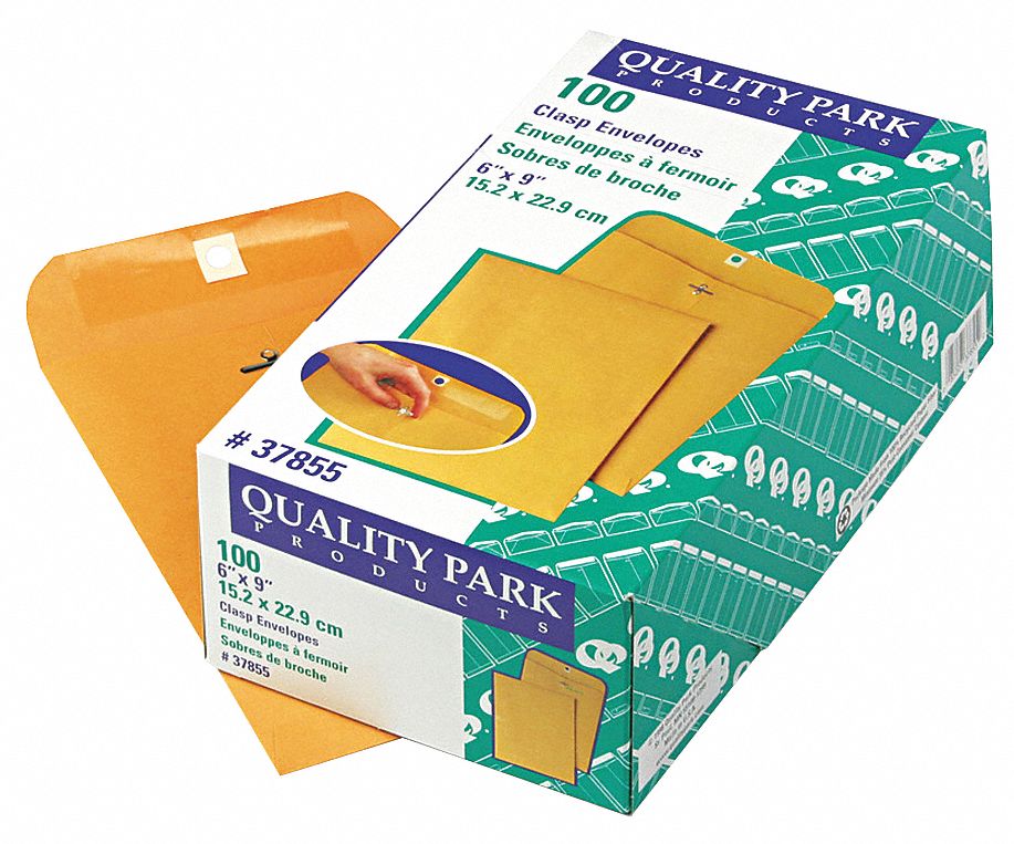 QUALITY PARK, 55 Envelope Size, Kraft, Catalog Envelopes 23K971