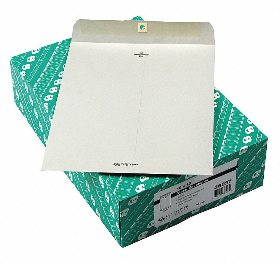 Catalog Envelopes: #97 Envelope Size, Kraft, Top, Gray, 100 PK