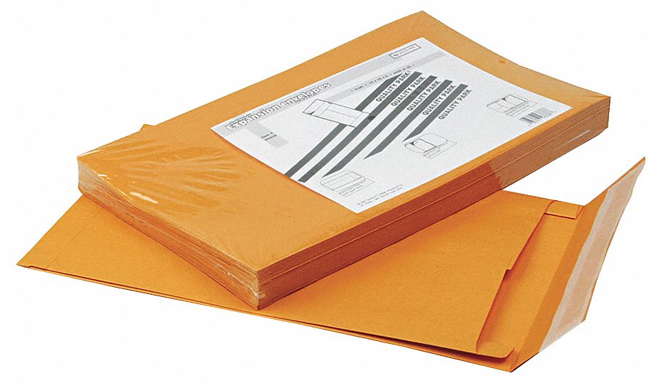 QUALITY PARK, 15 Envelope Size, Top, Expandable Envelope 23K976