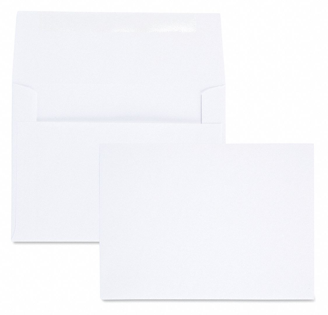 Invitation Envelope: A6 Envelope Size, Side, Paper, White, 100 PK
