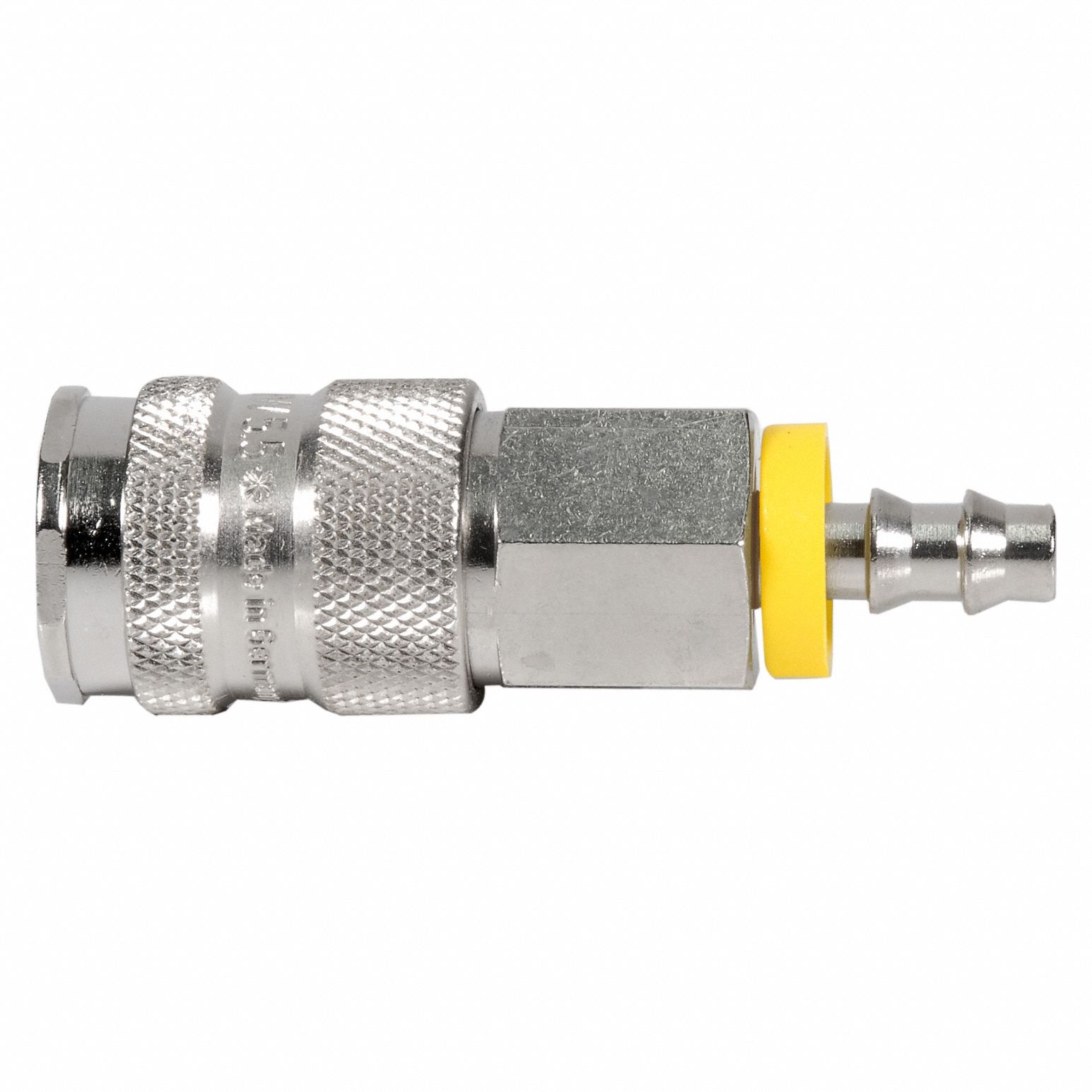 Quick Connect Socket: 1/4 in Body Size, 1/4 in Hose Fitting Size, Ball, Hose Barb, Male