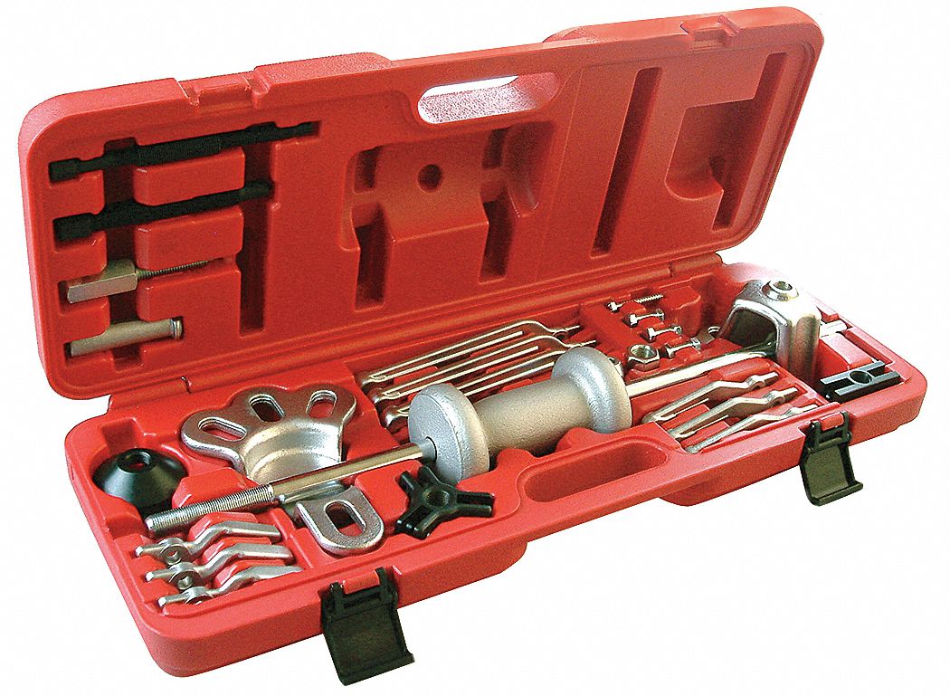 Slide Hammer Puller: Internal, 5 lb Wt, 1 1/2 in – 1 1/2 in Spread, 16/25 in Rod Dia