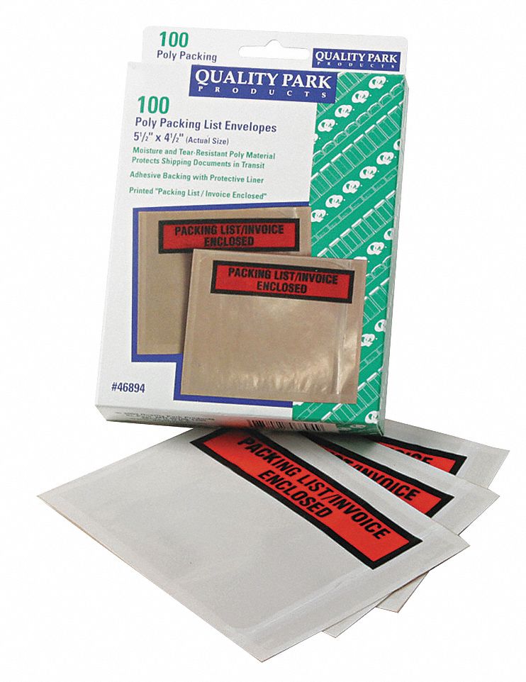 Packing List Envelopes,  Orange,  PK100