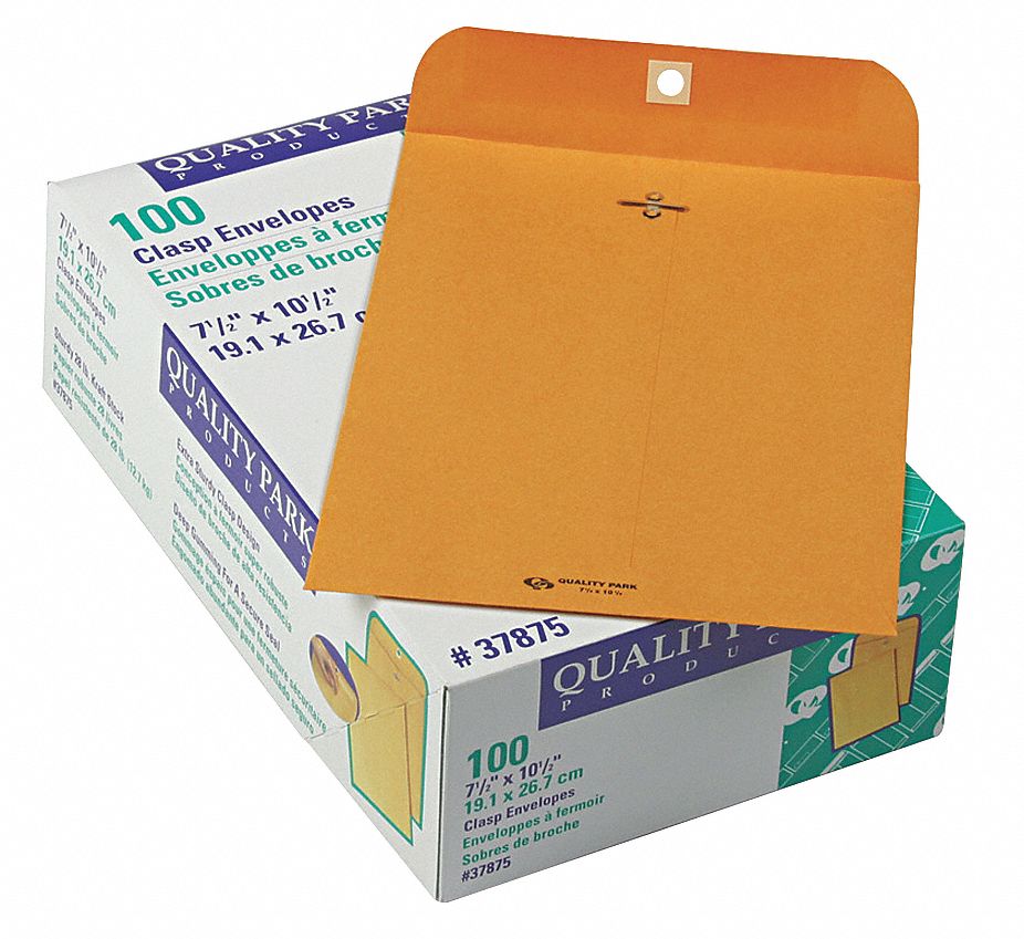 Catalog Envelopes: #75 Envelope Size, Kraft, Top, Brown, 100 PK