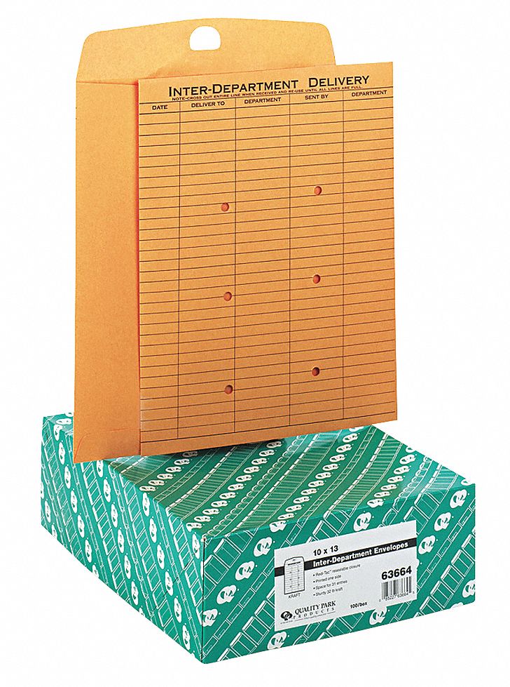 QUALITY PARK Interoffice Envelopes, Material Kraft, Envelope Closure