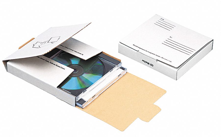 23L102 - CD Mailer Carton White Fiberboard