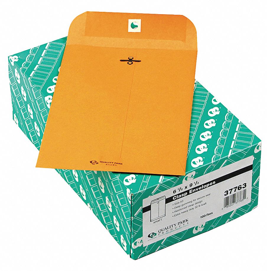 Catalog Envelopes: #1-3/4 Envelope Size, Kraft, Top, Brown, 100 PK
