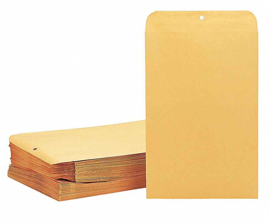 Catalog Envelopes: #98 Envelope Size, Kraft, Top, Brown, 100 PK