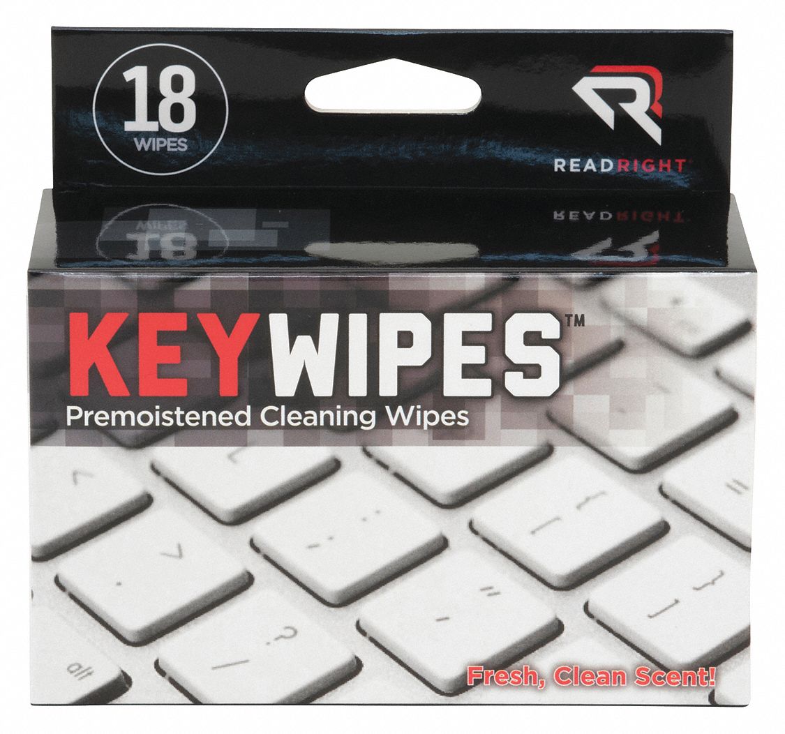 Disinfecting Wipes: Recommended for Keyboards, 18 PK