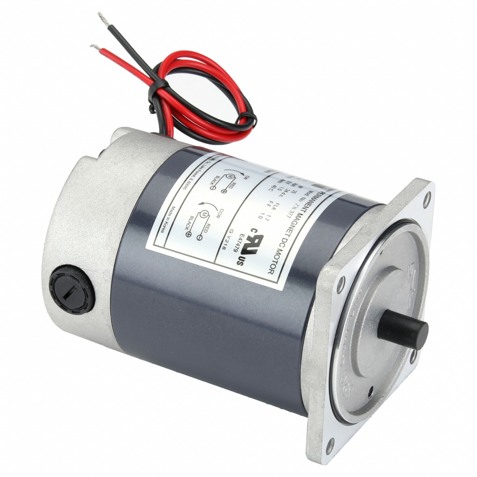DC Gearmotor Component Motor: 1/30 hp, 24V DC, 2, 850 RPM, 1.7 A, 80 Frame Size, C-Face
