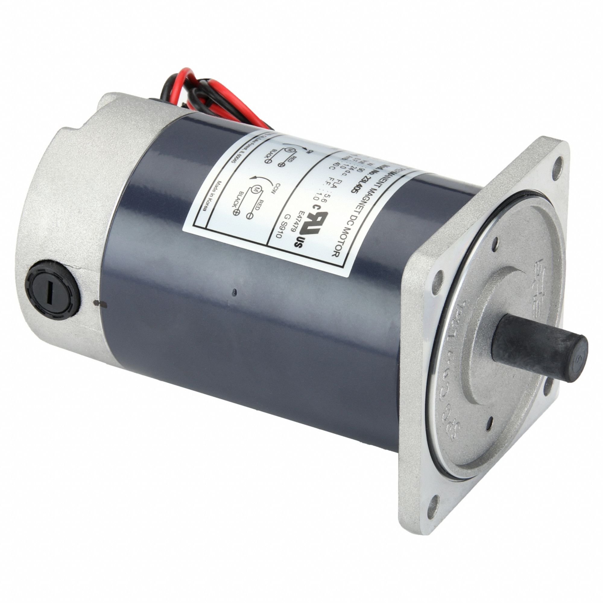 DC Gearmotor Component Motor: 1/8 hp, 24V DC, 2, 920 RPM, 5.6 A, 90 Frame Size, C-Face
