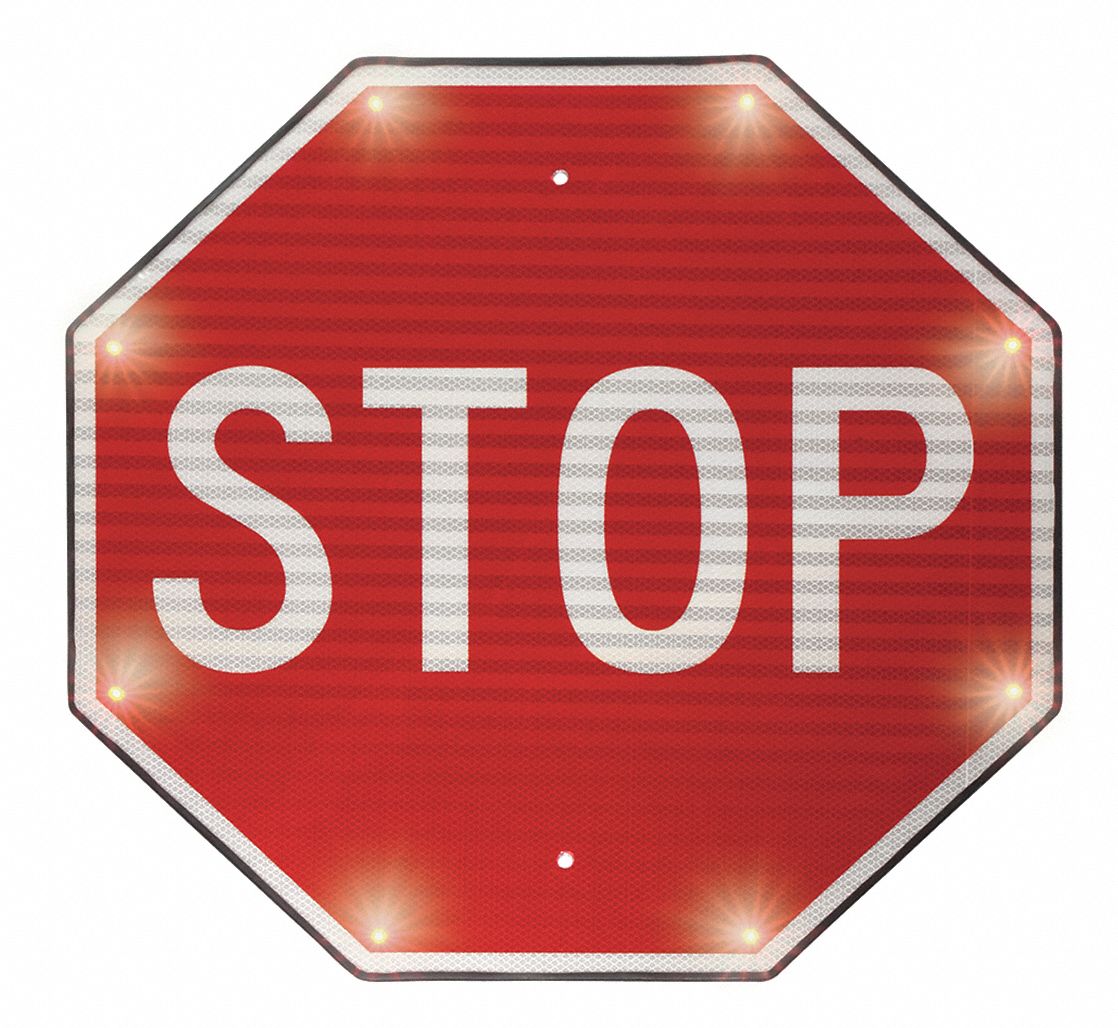 23L589 - LED Indoor Stop Sign Stop White/Red