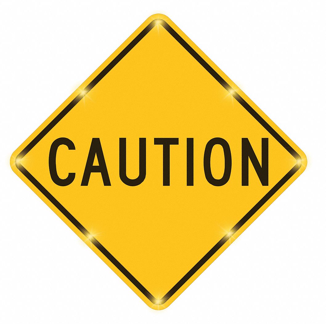 LED Sign Caution Aluminum 30 x 30 