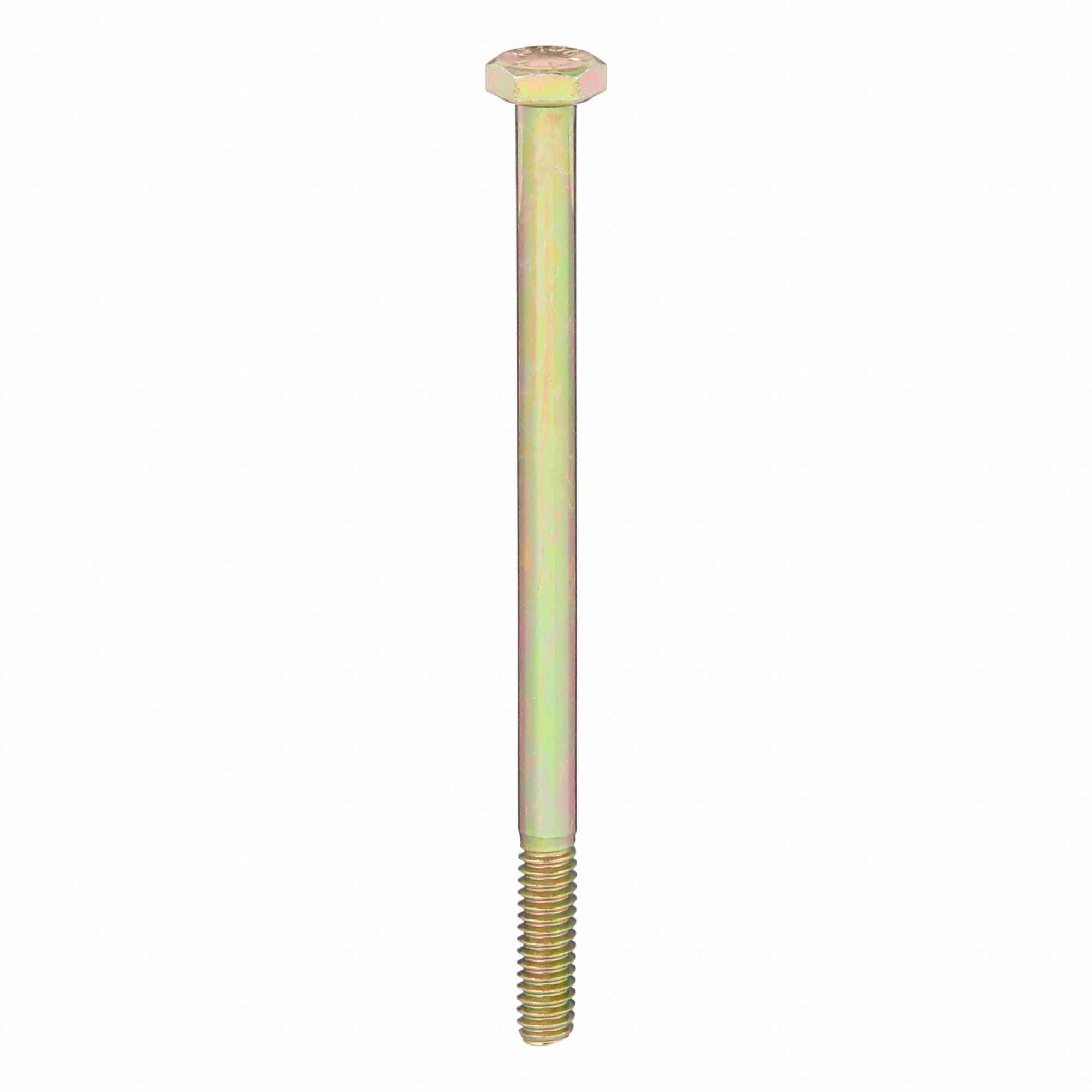 Hex Head Cap Screw: Steel, Grade 8, Zinc Yellow, 1/4"-20, Coarse, 4 in lg, Globally Sourced, 25 PK