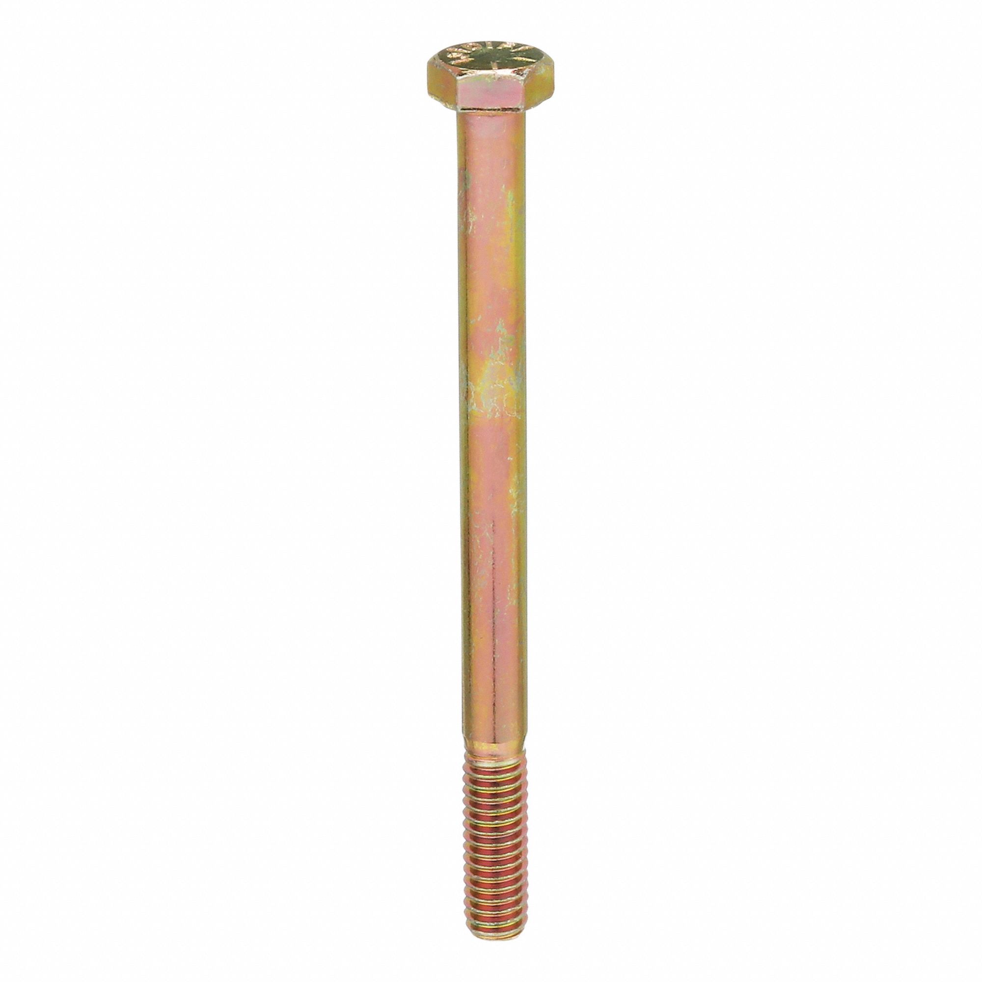 Hex Head Cap Screw: Steel, Grade 8, Zinc Yellow, 5/16"-18, Coarse, 4 in lg, Globally Sourced, 25 PK
