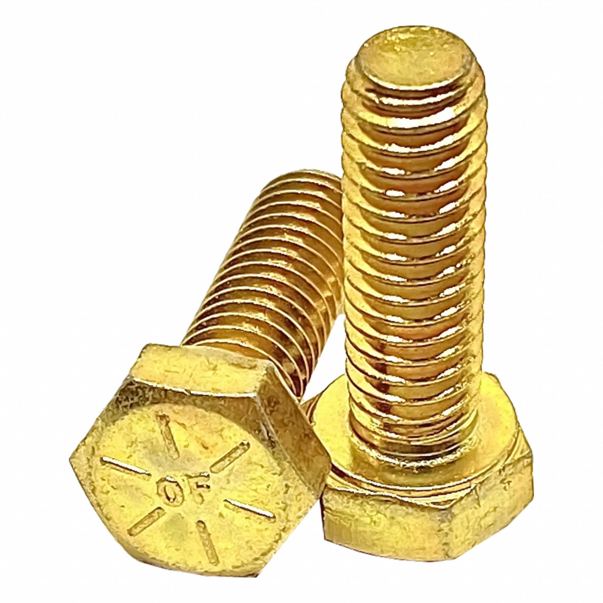 Hex Head Cap Screw: Steel, Grade 8, Zinc Yellow, 3/8"-16, Coarse, 1 in lg, Globally Sourced, 50 PK