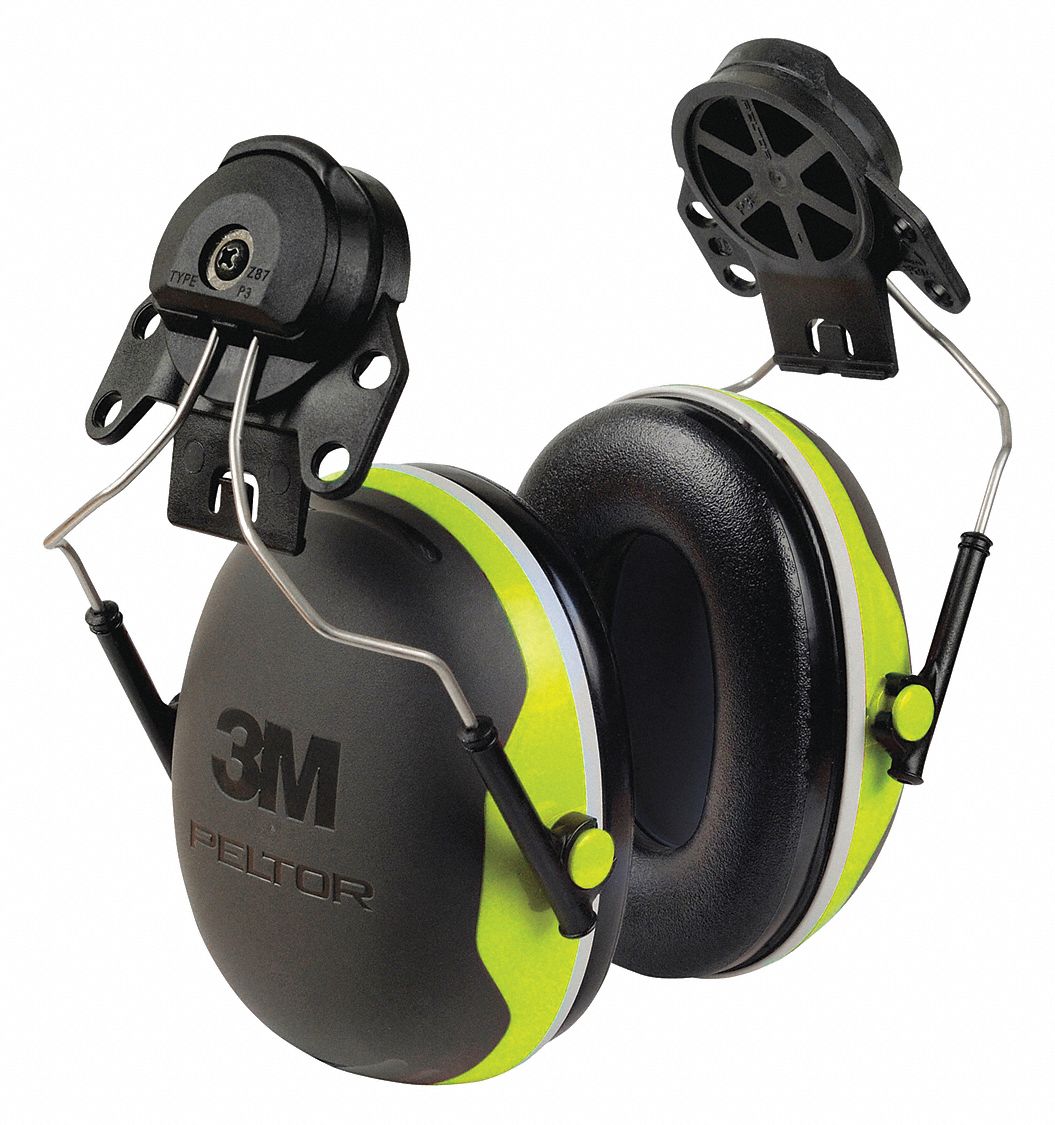 EARMUFFS, CAP-MOUNT, BLK,CHARTREUSE, STAINLESS STEEL BAND, 25DB, CSA CLASS A