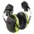 EARMUFFS, CAP-MOUNT, BLK,CHARTREUSE, STAINLESS STEEL BAND, 25DB, CSA CLASS A