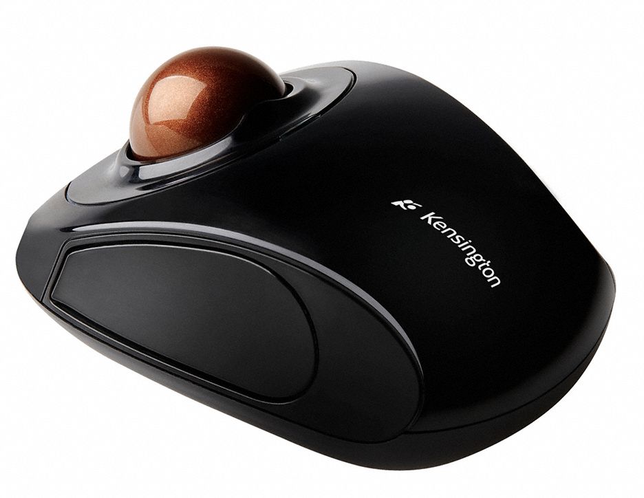 KENSINGTON Wireless Trackball Mouse, Optical, Black, Nano Receiver