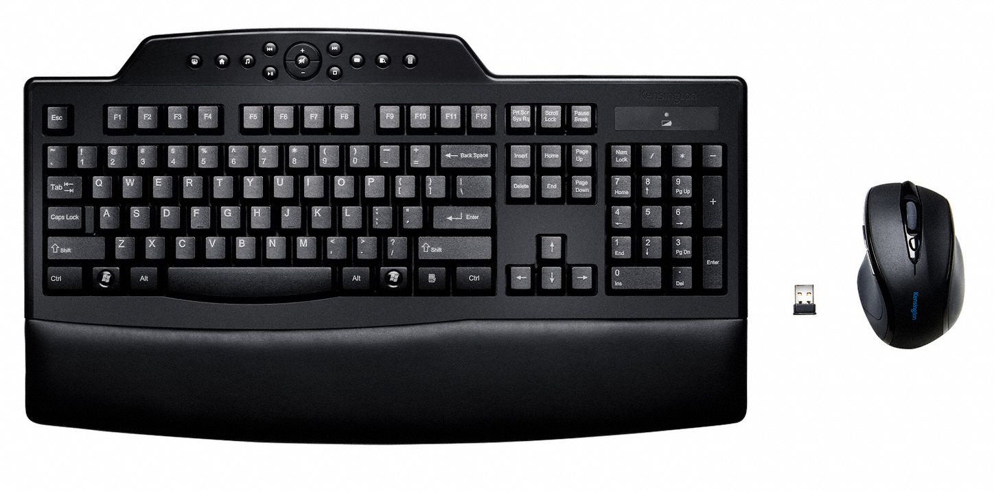 KENSINGTON Wireless Keyboard/Mouse Set, Black, USB Connector Type