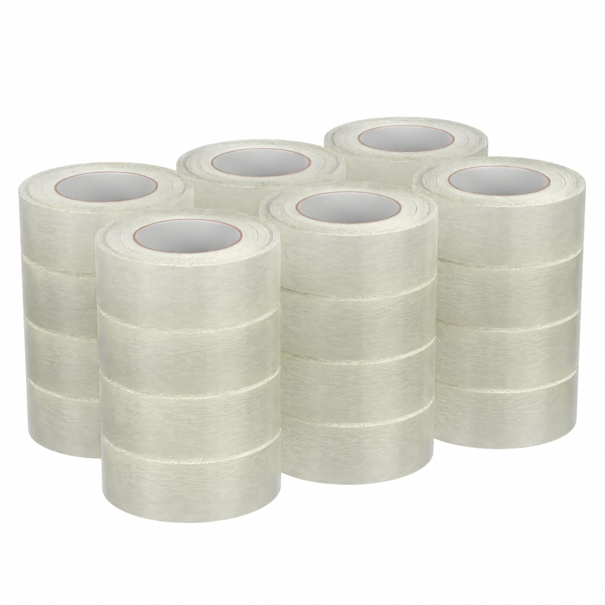 CARTON SEALING TAPE, 1.8 MIL THICK, 3 IN X 110 YD, 72 MM X 100 M, CLEAR, LIGHT DUTY, 24 PK