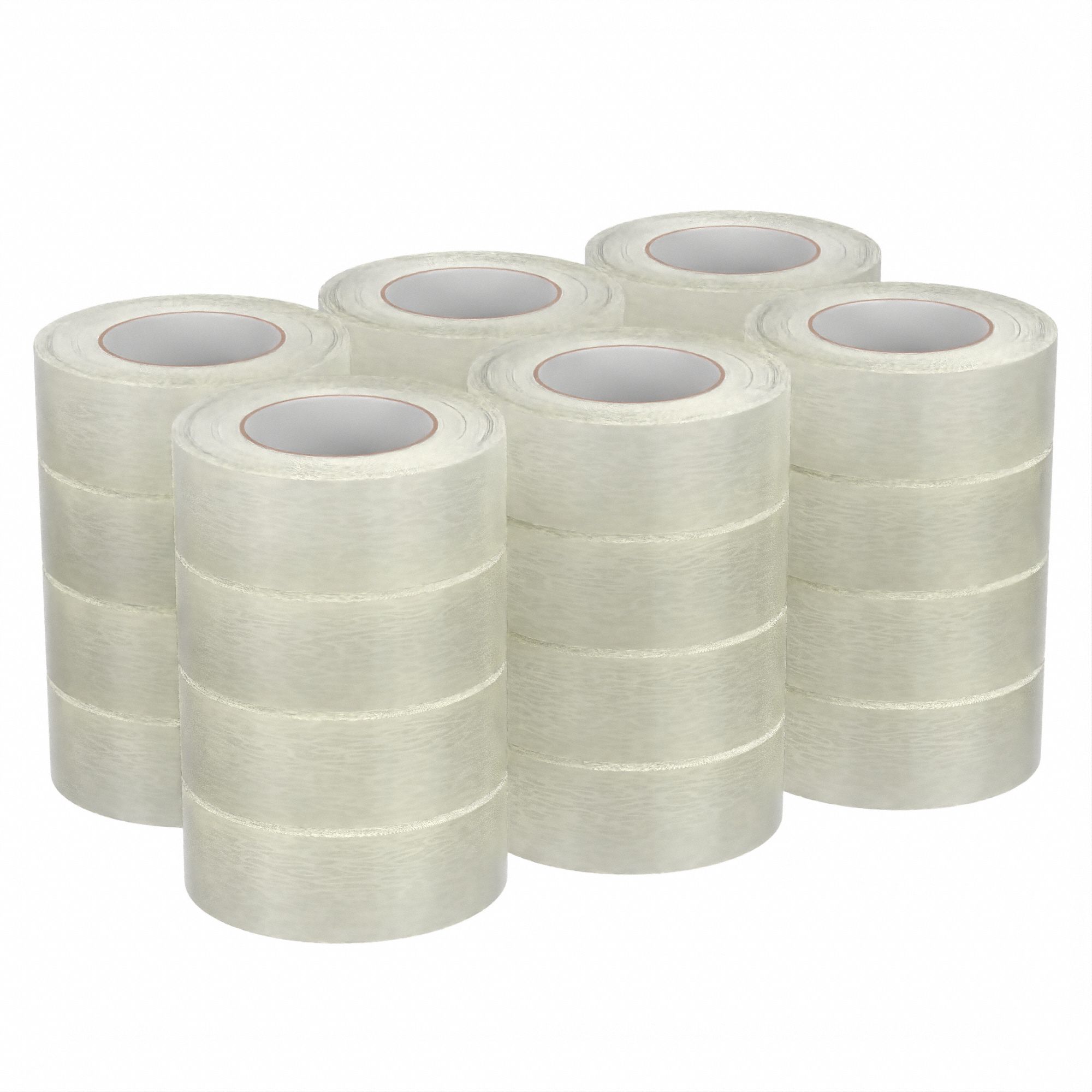 CARTON SEALING TAPE, 2.5 MIL THICK, 3 IN X 60 YD, 72 MM X 55 M, STANDARD DUTY, CLEAR, 24 PK