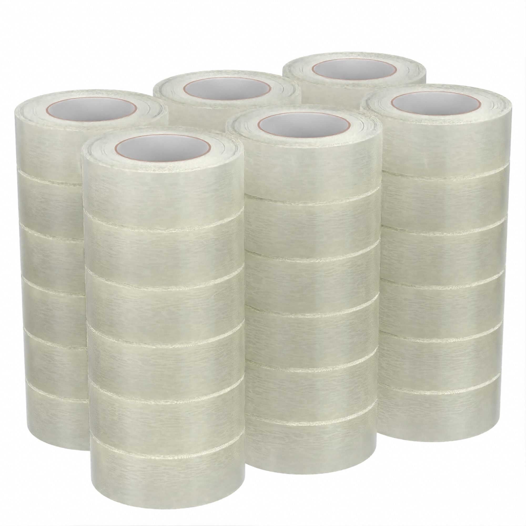 CARTON SEALING TAPE, 1.6 MIL THICK, 2 IN X 110 YD, 48 MM X 100 M, LIGHT DUTY, CLEAR, 36 PK