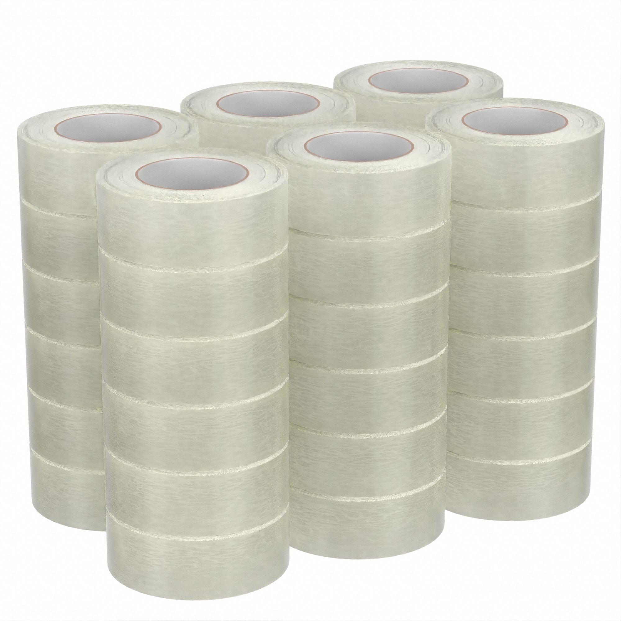 CARTON SEALING TAPE, 2.1 MIL THICK, 2 IN X 110 YD, 48 MM X 100 M, CLEAR, STANDARD DUTY, 36 PK