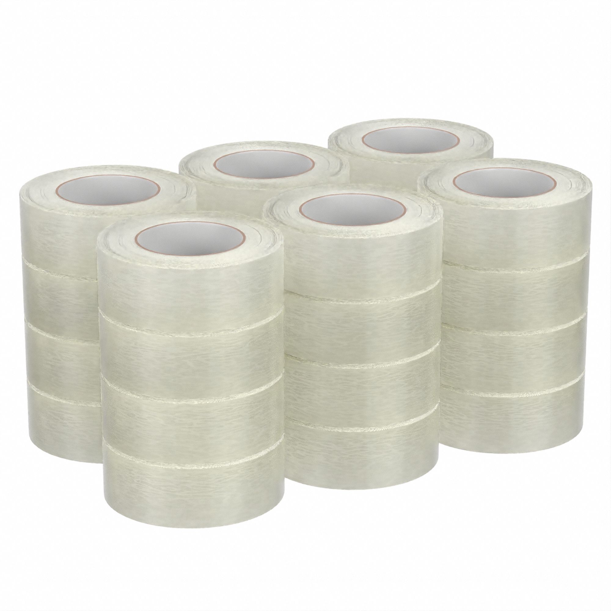 CARTON SEALING TAPE, 2.1 MIL THICK, 3 IN X 110 YD, 72 MM X 100 M, CLEAR, STANDARD DUTY, 24 PK