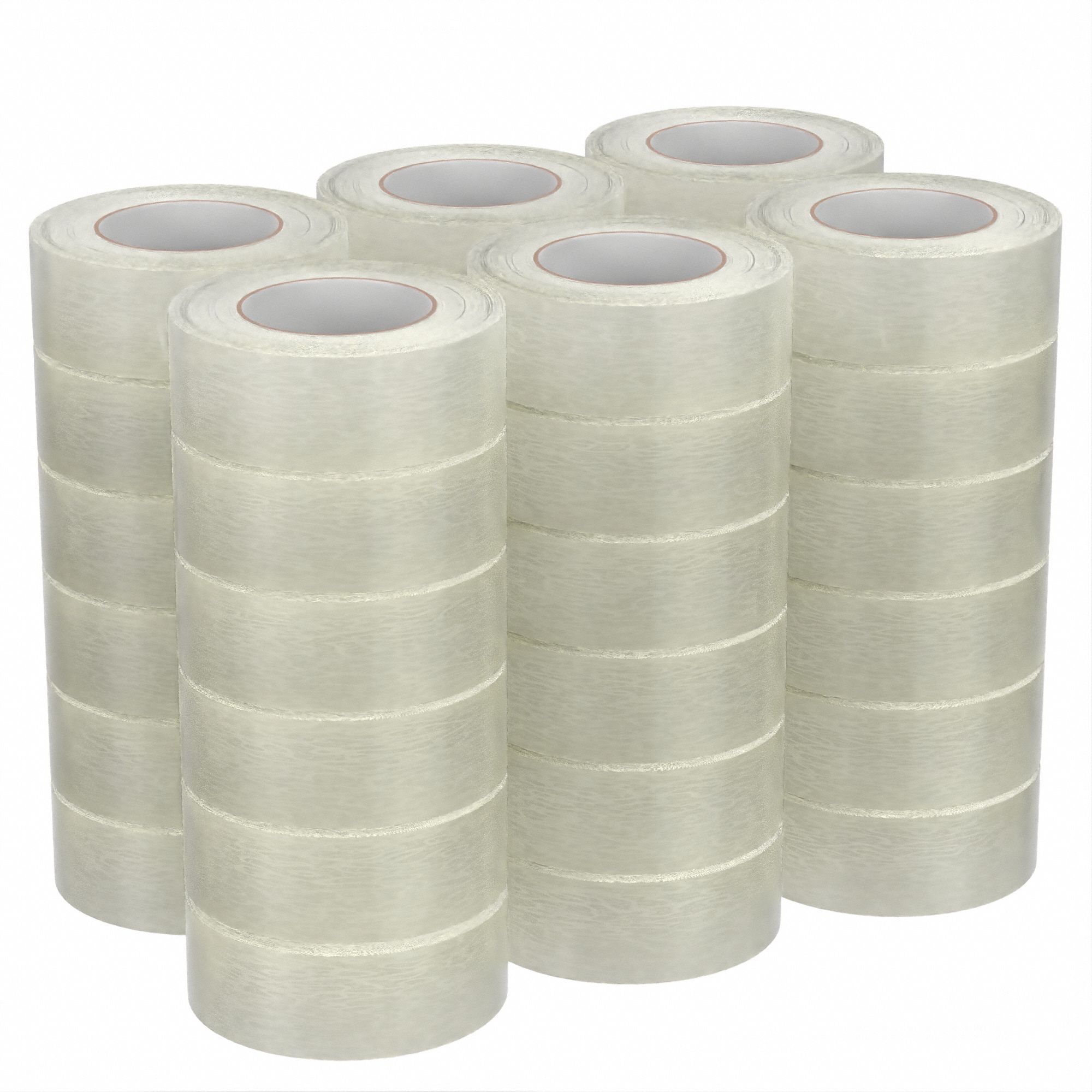 Carton Sealing Tape: 1.9 mil Tape Thick, 2 in x 110 yd, 48 mm x 100 m, Light Duty, 36 PK
