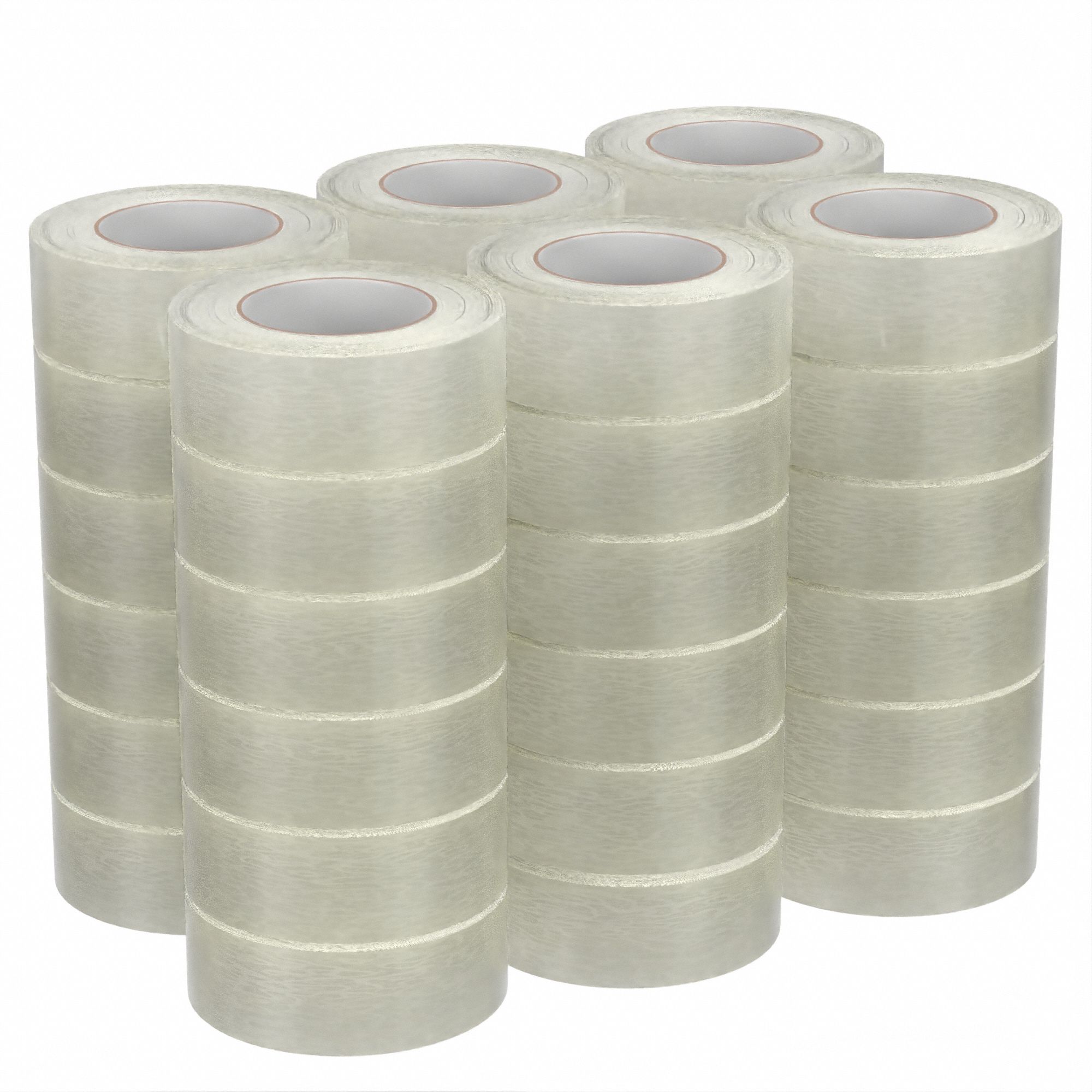Carton Sealing Tape: 2.3 mil Tape Thick, 2 in x 55 yd, 48 mm x 50 m, Std Duty, 36 PK