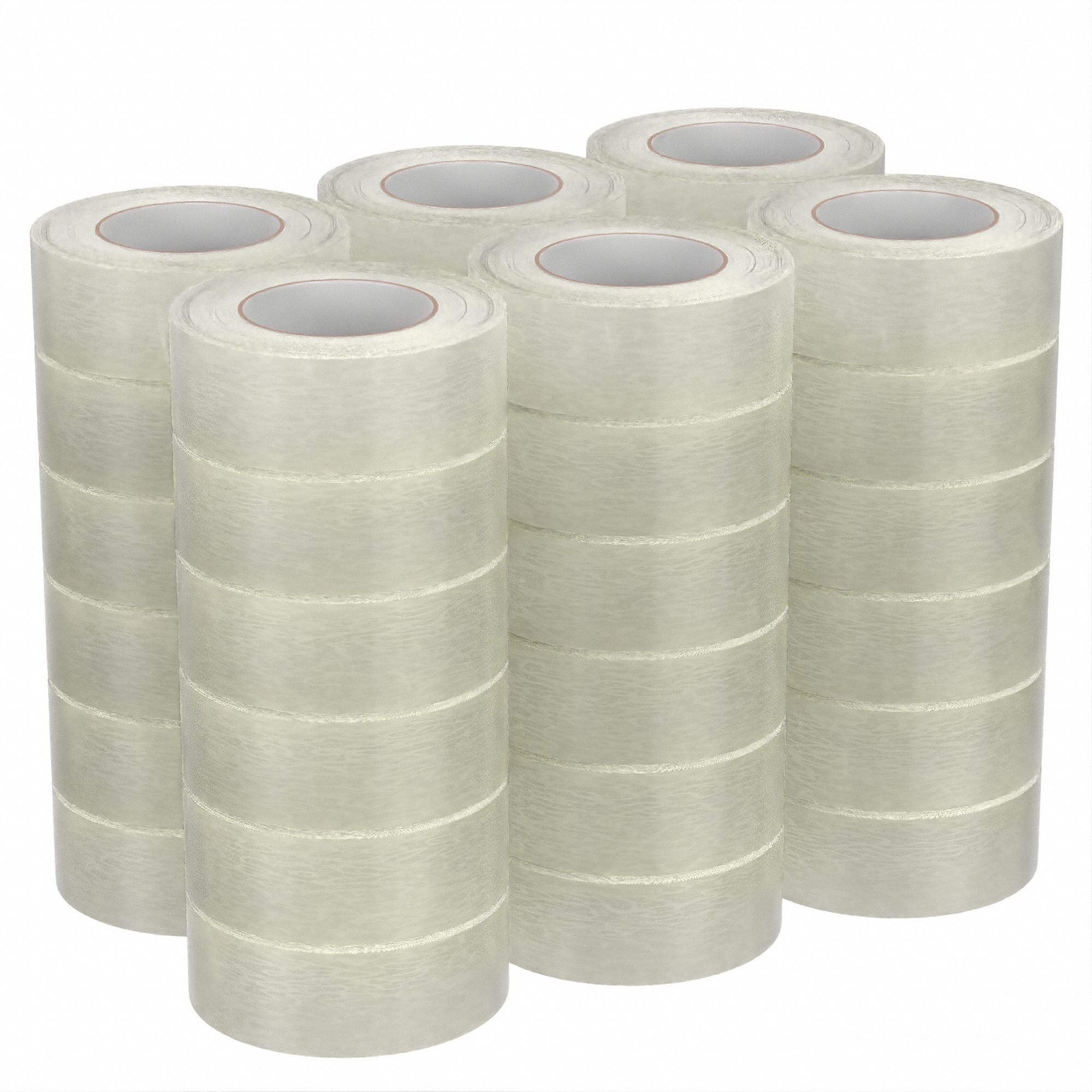 CARTON SEALING TAPE, 2.5 MIL THICK, 2 IN X 110 YD, 48 MM X 100 M, CLEAR, STANDARD DUTY, 36 PK