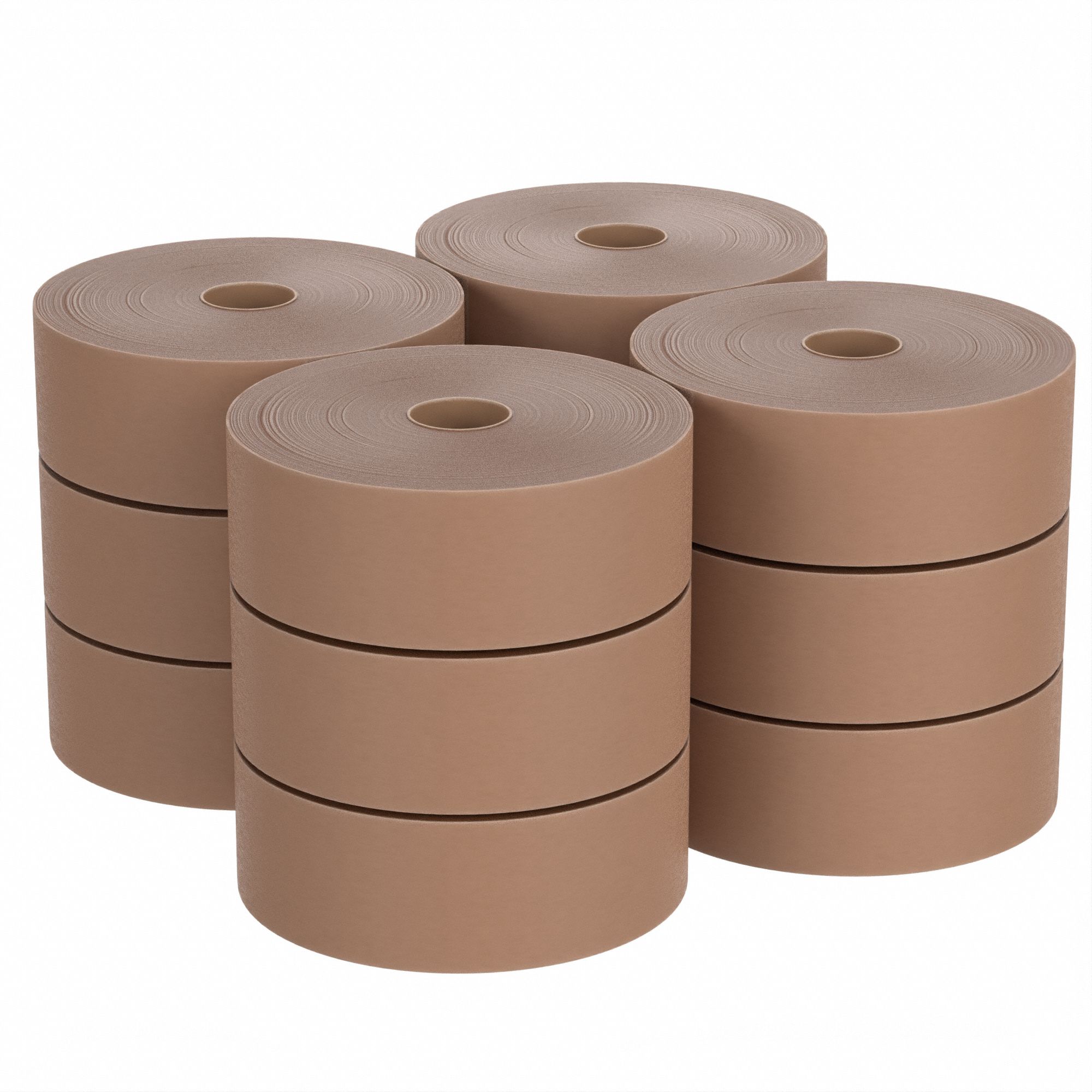 Water-Activated Tape: 6.1 mil Tape Thick, 2 1/2 in x 600 ft, 160, Kraft, 12 PK