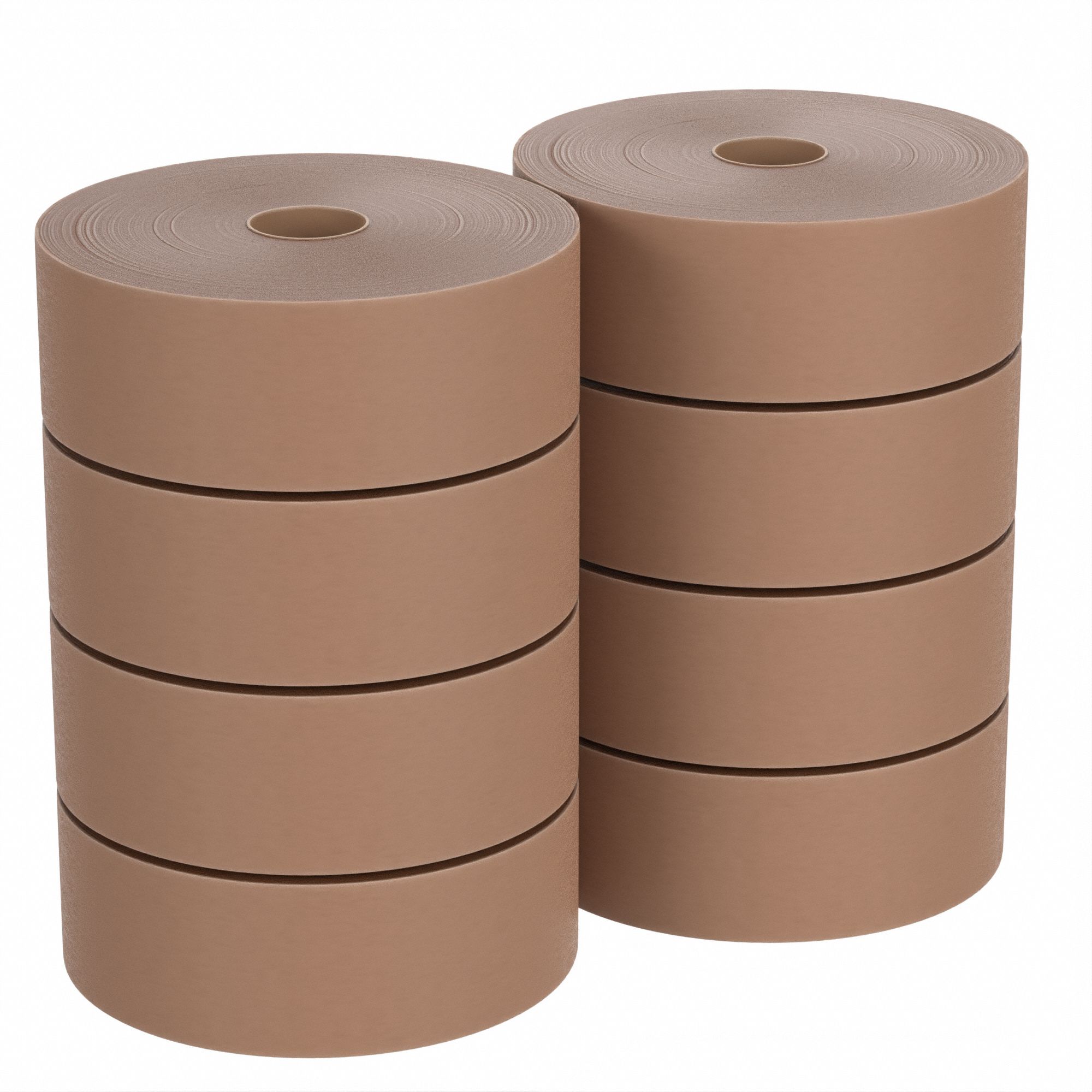 Water-Activated Tape: 6.4 mil Tape Thick, 3 in x 375 ft, 250, Kraft, 8 PK