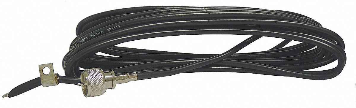 Coax Cable: RG58U Cable, 20 ft Cable Lg, Black Jacket, PL259 Input
