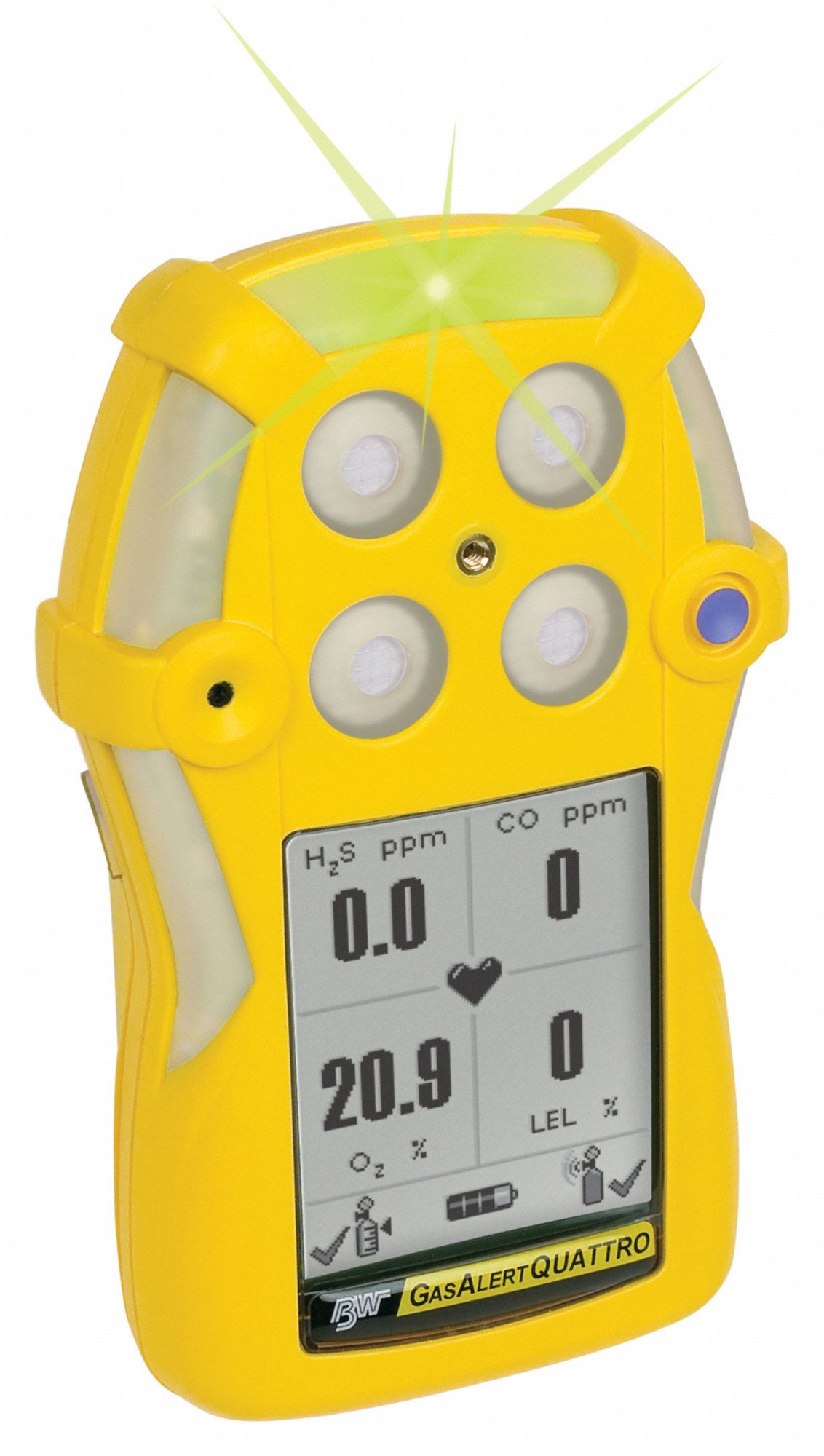 BW TECHNOLOGIES MultiGas Detector, 4 Gas, North America 33N506QT